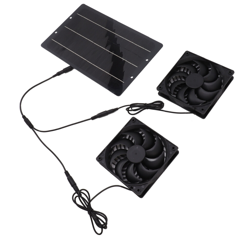 Weatherproof 10W Solar Fan Kit For Greenhouses & Sheds, 12V Dual Exhaust 4221375876779
