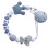 Silicone Baby Teethers Chain Bead Chain for Newborn Grey 30cm 11