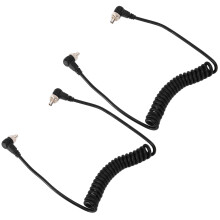 2er Pack Kamera-Blitz Synchronisationskabel PC Kabel männlich auf männlich Federkabel, 30-80cm Schwarz