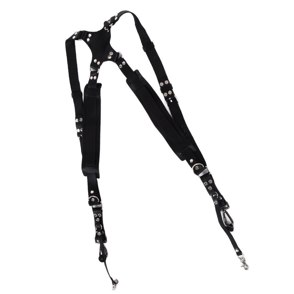Leather Dual Shoulder Camera Strap For Slr, Adjustable, Black 3061382374193