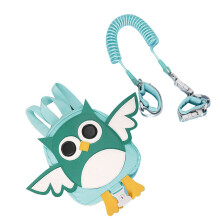Cute Owl Anti Lost Rope Backpack 2.5m, Adjustable, Green for Kids
