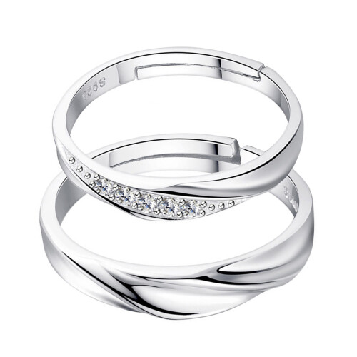Fashionable Copper Open Ring Set for Couples, Adjustable, Unisex 2