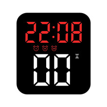 Moderner Desktop-Wecker mit Timer-Schwarze Schale, rotes Licht