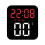 Moderner Desktop-Wecker mit Timer-Schwarze Schale, rotes Licht 1
