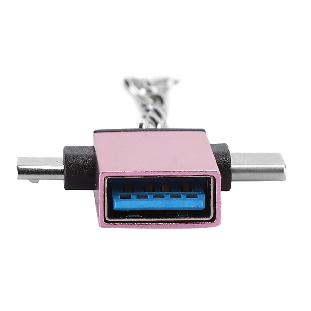 2Pcs Rose Aluminium Otg Adapter Usb 3.0 To Micro Usb Type-C For Android Gold 9301379749486