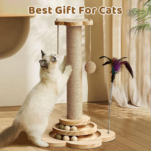 Large Cat Tree Scratching Post Pet Climbing Tower Kitten Activity Centre 2