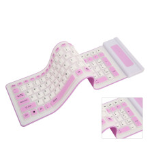 Silicone Wireless Keyboard 107 Keys Waterproof Dustproof Foldable Silent PC Laptop
