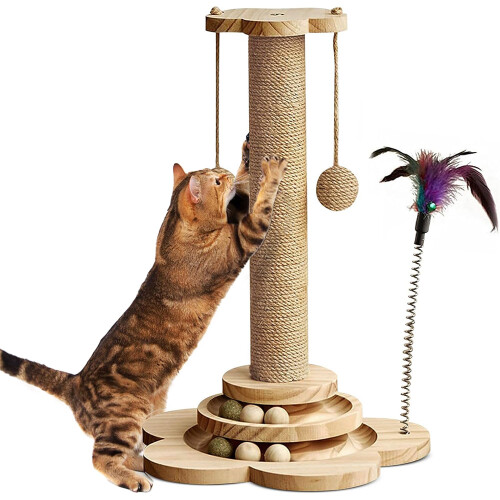 Large Cat Tree Scratching Post Pet Climbing Tower Kitten Activity Centre
