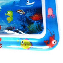 Tappetino da gioco per bambini in PVC con pesce gonfiabile blu, 70x50cm, rettangolare