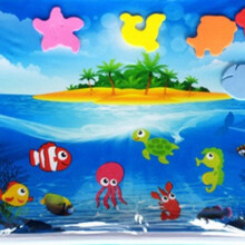 Baby Water Play Mat PVC Inflatable Fish Pattern, Blue, 70x50cm