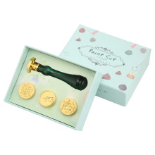 Wachssiegel-Stempelset, edle Verpackung, Holzgriff mit Messingkopf, ideal für Hochzeitskarten und Geschenke, vielseitig einsetzbar, klassisches