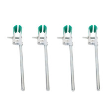 Conjunto de 4 grampos para formatos irregulares, com mandíbulas de aço inoxidável para retortas, ideais para uso em laboratório, com mandíbulas
