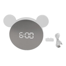 Elegant Grey Lenin Timepiece, LED Digital Clock with Adjustable Brightness, Silent Operation, and Night Mode for a Restful Sleep Environment