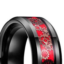 Gear Patch 7g Anillo de acero inoxidable 18mm negro/rojo