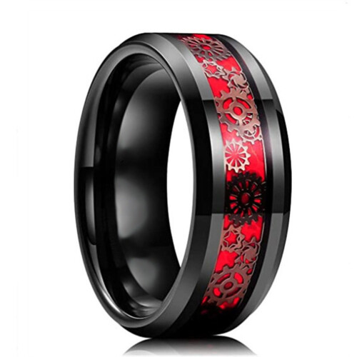 Gear Patch 7g Anillo de acero inoxidable 18mm negro/rojo 1