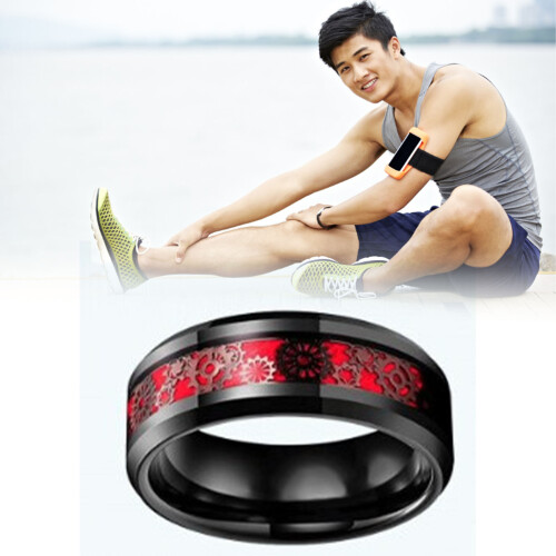 Gear Patch 7g Anillo de acero inoxidable 18mm negro/rojo 2