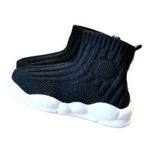 Kinder gestrickte Schuhe Schwarz 21 (13cm/5.1 Zoll) Rutschfest Atmungsaktiv Lässig