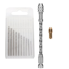 Taladro rotatorio artesanal con brocas HSS, portabrocas de precisión, mini taladro manual para la fabricación de joyas de resina, herramienta de
