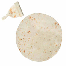 Couverture ronde en fibres d'acétate douces avec bonnet pour bébés - Beige