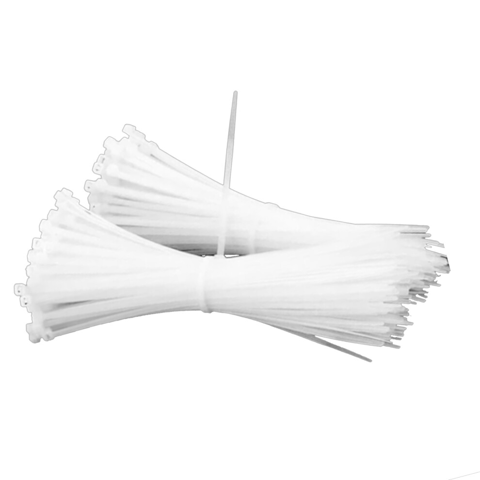 1000Pcs Pa66 Nylon Self Locking Cable Ties 2.5X100mm White Heavy Duty 8401381024296