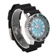 Luminescent Automatic Watch Men Blue Silver Waterproof Rotating Bezel with Date