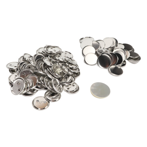 100er Set Pin Back Button Teile Blank Glättung 2