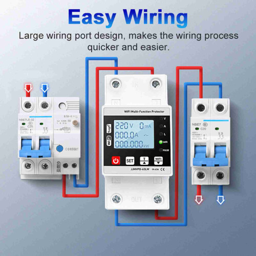 Automatic Reclosing Protector, Over/Under Voltage & Current, 96x45x68mm 1