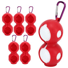5 Stück Rote Silikon-Doppel-Golfballhülle, Tragbarer Schutzcase, 132g