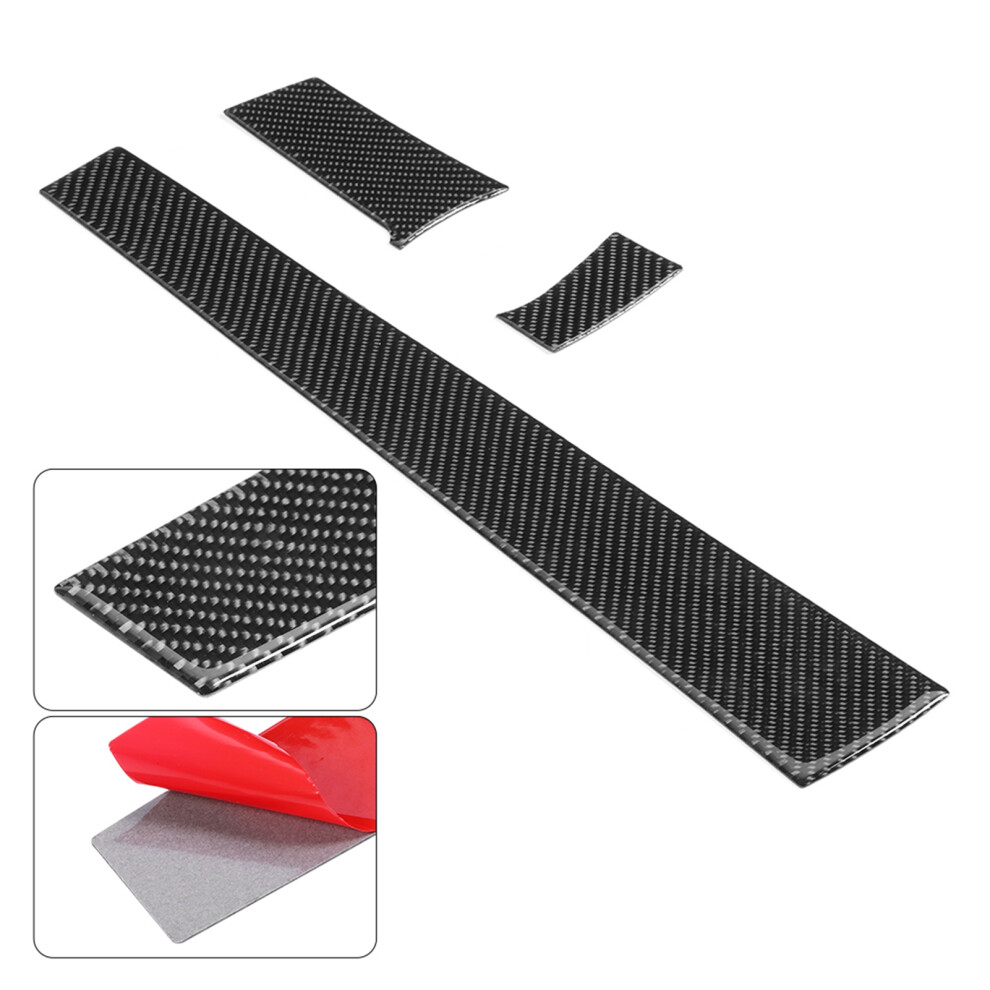 3Pcs Carbon Fiber Dashboard Trims Fits Honda Civic 2016-2019 Black 3221379782565