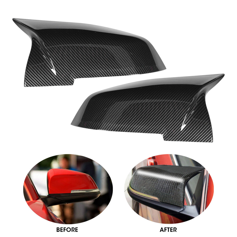 2Pcs Carbon Fiber Style Door Mirror Covers For F20-F21, F22-F23, F30-F31 8201382476595