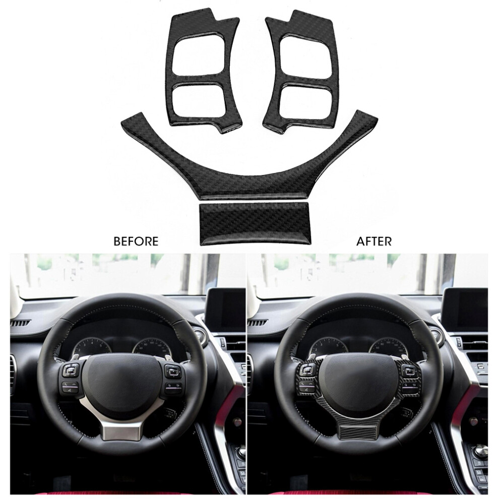4Pcs Carbon Fiber Steering Wheel Trim For Lexus Is 2014-2018 8031379774225