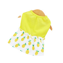 Mooie puppy-strandjurk, rok, ananasjurk, volants,-Gele L