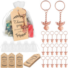 30 Set Keychains Collection with Thank You Cards and Bag Wedding