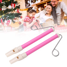 2 Stück Pink ABS Metall Rutsch-Pfeife für Kinder, Sicheres, Einfach zu spielendes Musikinstrument
