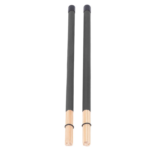 Black Bamboo Percussion Drum Brush Set 2Pcs for Musicians & Drummers