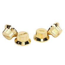 4 pezzi di manopole in plastica color oro per controllo volume e tono per bassi elettrici guitarra potentiometer