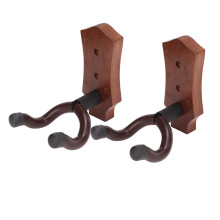 2 Stück Schwarznuss-Gitarren-Wandhalterungen, Ukulele