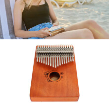 17-Key Mahogany Floral Thumb Finger Piano for Easy Play