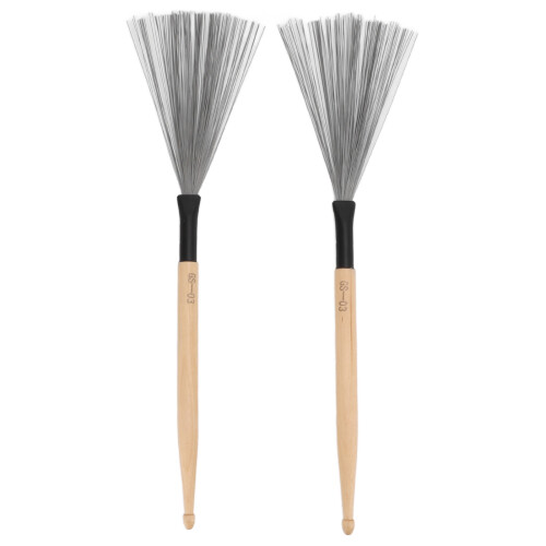 2PCS Portable Maple Drum Brushes & Sticks - Strong Cleaning Power 1