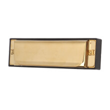 Chrome Plated Copper Harmonica 10 Hole 20 Tone C Key Golden Musical Instrument