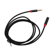 3 Stück 3,5 mm 4-polige Nylon-gewebte Audiokabel für Mikrofon & Telefon, Schwarz