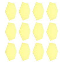 12Pcs Acoustic Soundproof Panels Wall Wedges Hex Shape Yellow Sound Insulation