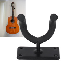 Gancio da parete per chitarra nero anti-ruggine in metallo con 4 fori, compatibile con tutti i tipi di chitarra
