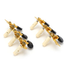 2Pcs Metal Guitar Tuner Head Set Black & Gold for Electric & Acoustic Instruments