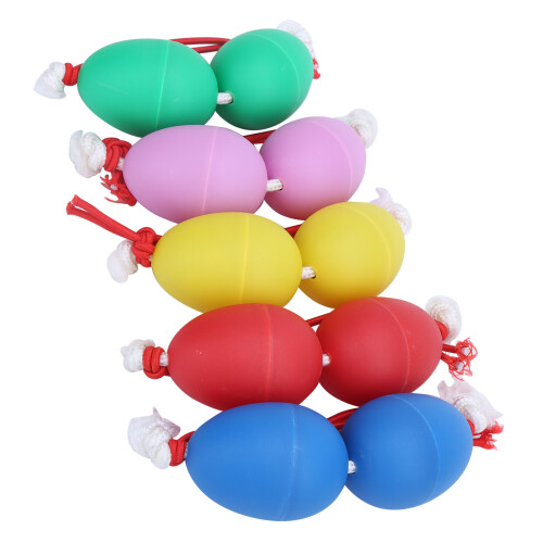5Pcs Maracas Eier ABS Eisen Sand Nylon Seil