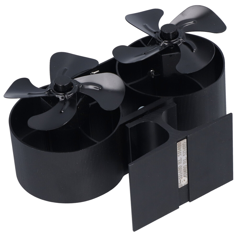 Dual Head Eco-Friendly Stove Fan 8 Blade Aluminum Alloy 20.5X10.5x13.5cm 8711377013846
