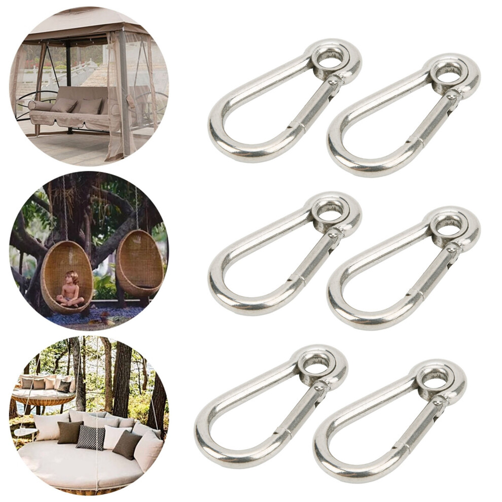 10Pcs M5 Stainless Steel Snap Hooks, 90Kg Safe Load For Climbing & Camping 8081378355611