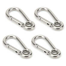 10Pcs M5 Stainless Steel Snap Hooks – 90kg Climbing & Camping Buckles