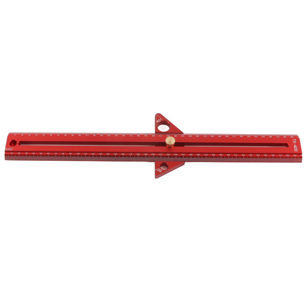 Multifunctional Aluminum Woodworking T Track Ruler 40Cm Red Carpenters Tool 8481383172751