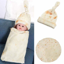 Set copertina per bebè in morbido e traspirante con cappellino, 85x85 cm, motivo tortilla